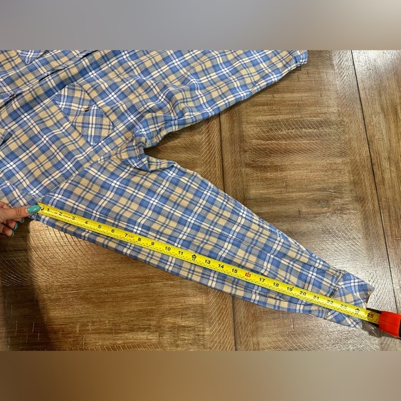 Venado Men’s Flannel Blue Plaid Button Down Shirt Long Sleeve 100% Cotton Large - Picture 13 of 15
